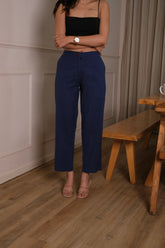 Women Airy Linen Straight Pant